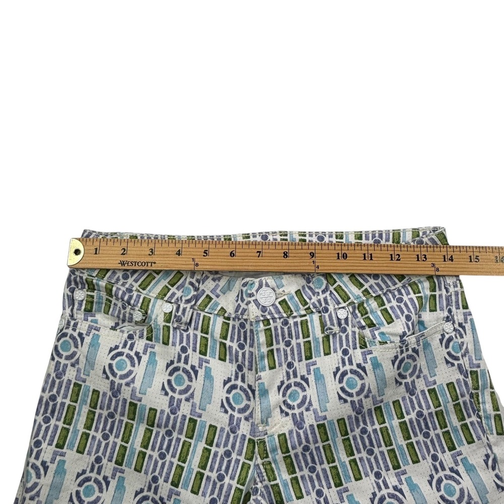 Tory Burch Printed Women's Size 28 Geometric Pattern Skinny Jeans 27" Inseam - Picture 12 of 16